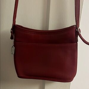 Vintage Coach Red Leather Crossbody Bag